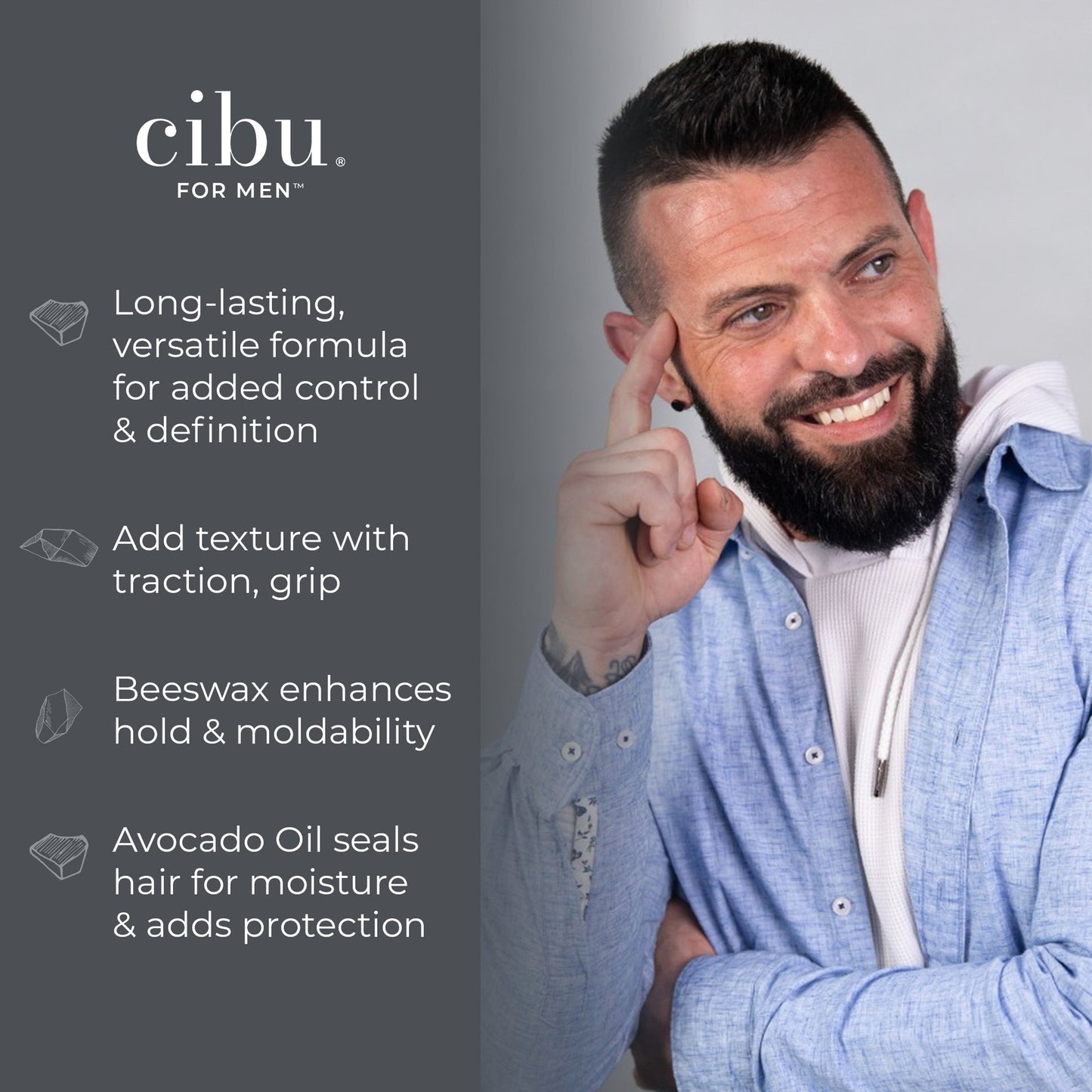 CIBU for Men Texture Paste Pomade, 4 oz