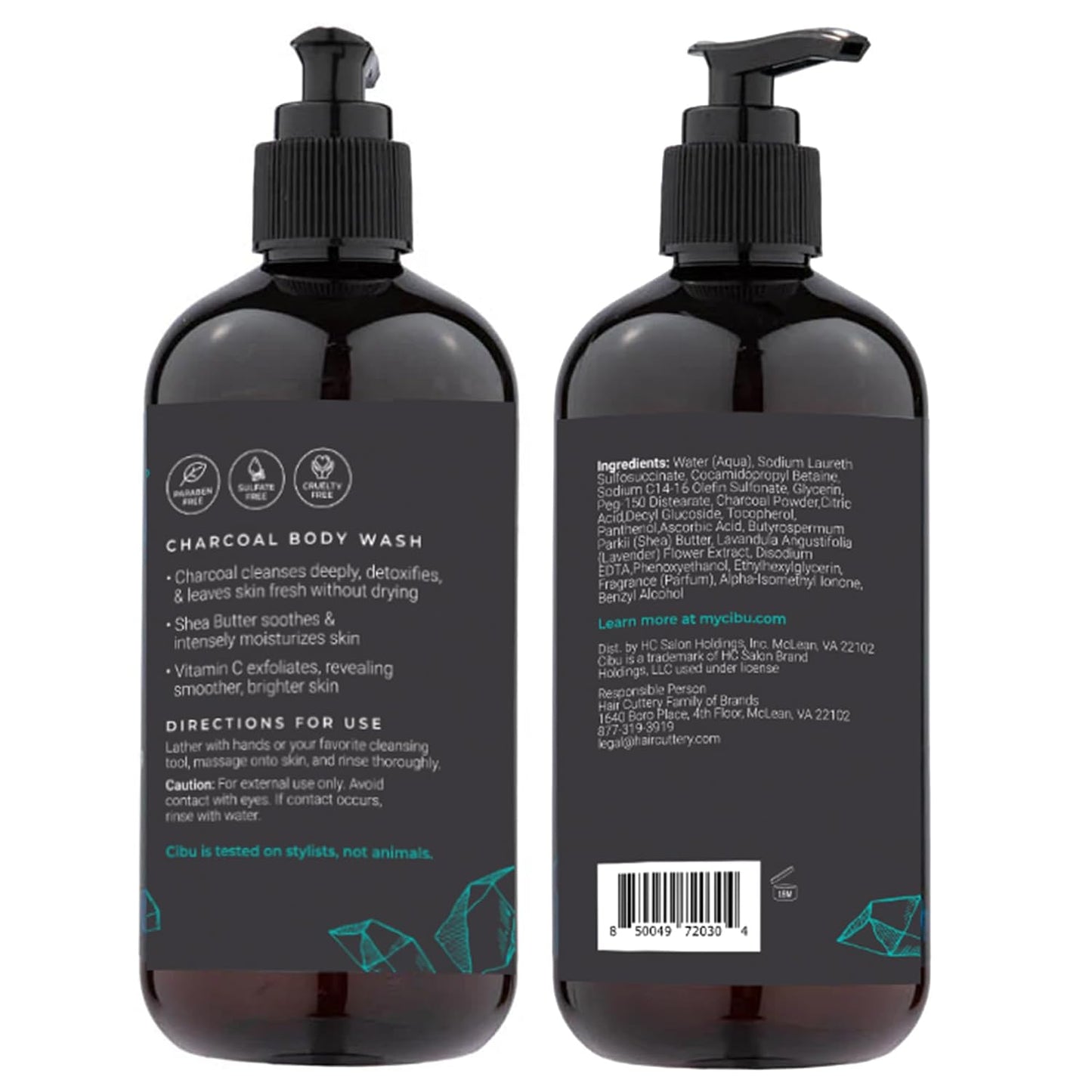 CIBU Men Charcoal Body Wash, 11.83 oz