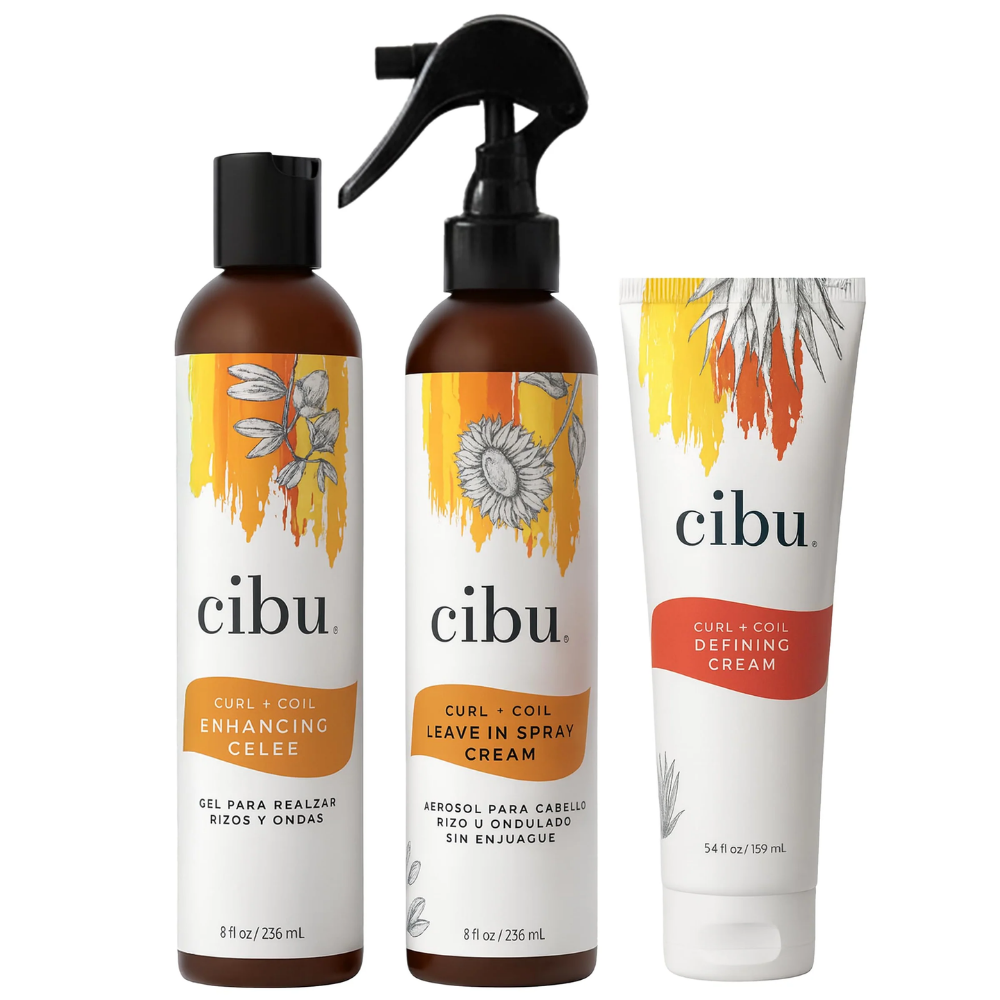CIBU Starter Set for Curly Hair Define, Moisturize & Control Frizz