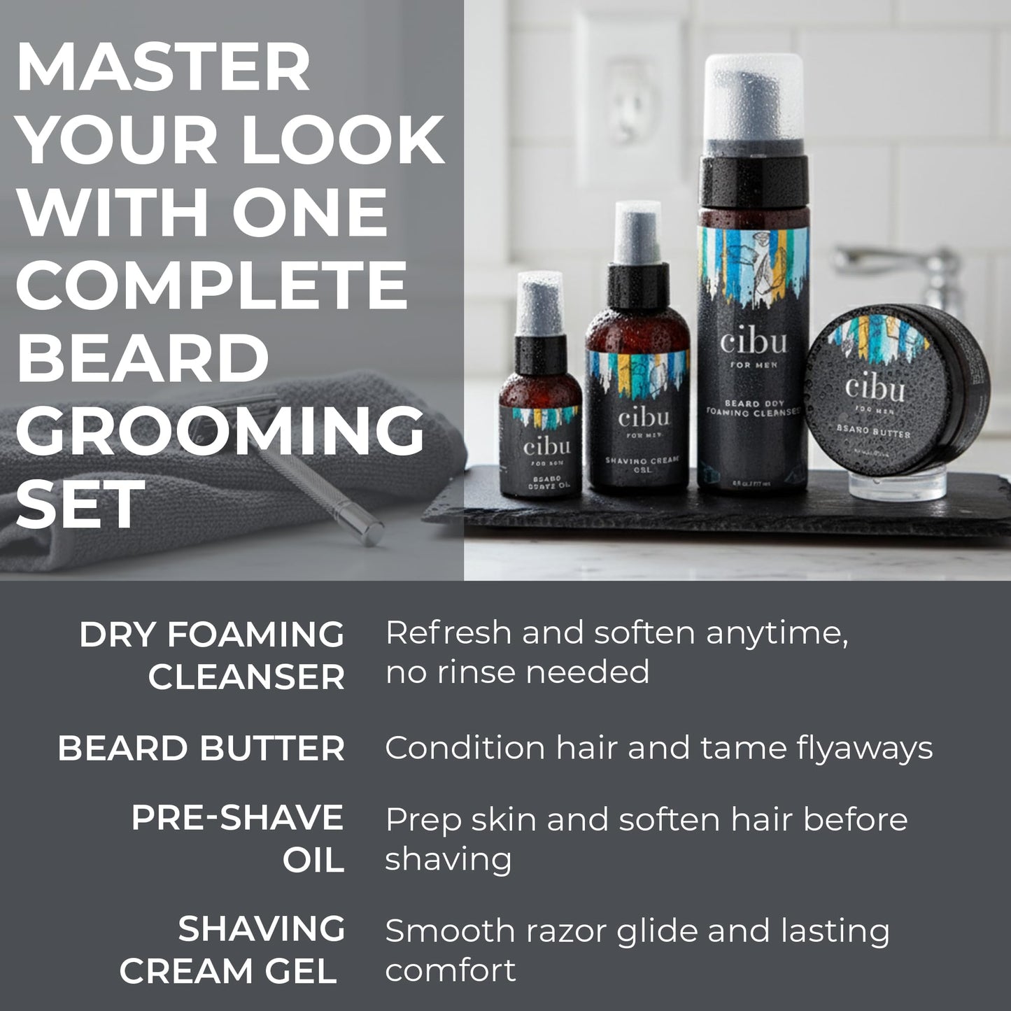 CIBU Ultimate Men's Grooming Set Complete Styling and Care Kit