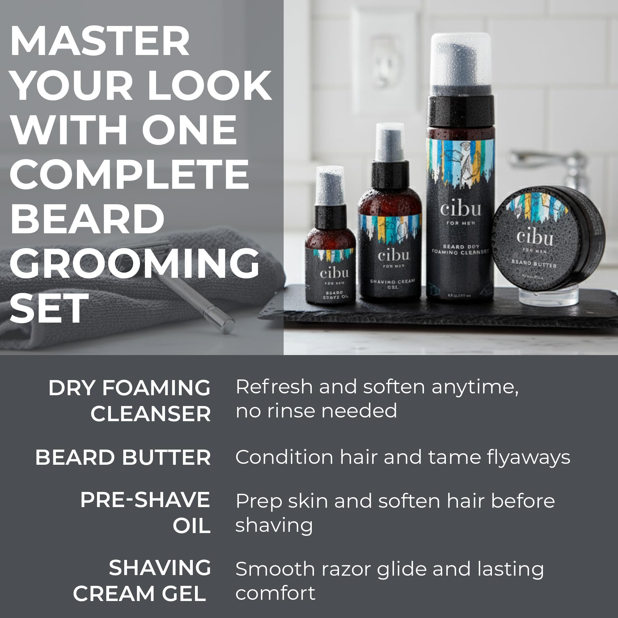 CIBU Ultimate Men's Grooming Set Complete Styling and Care Kit