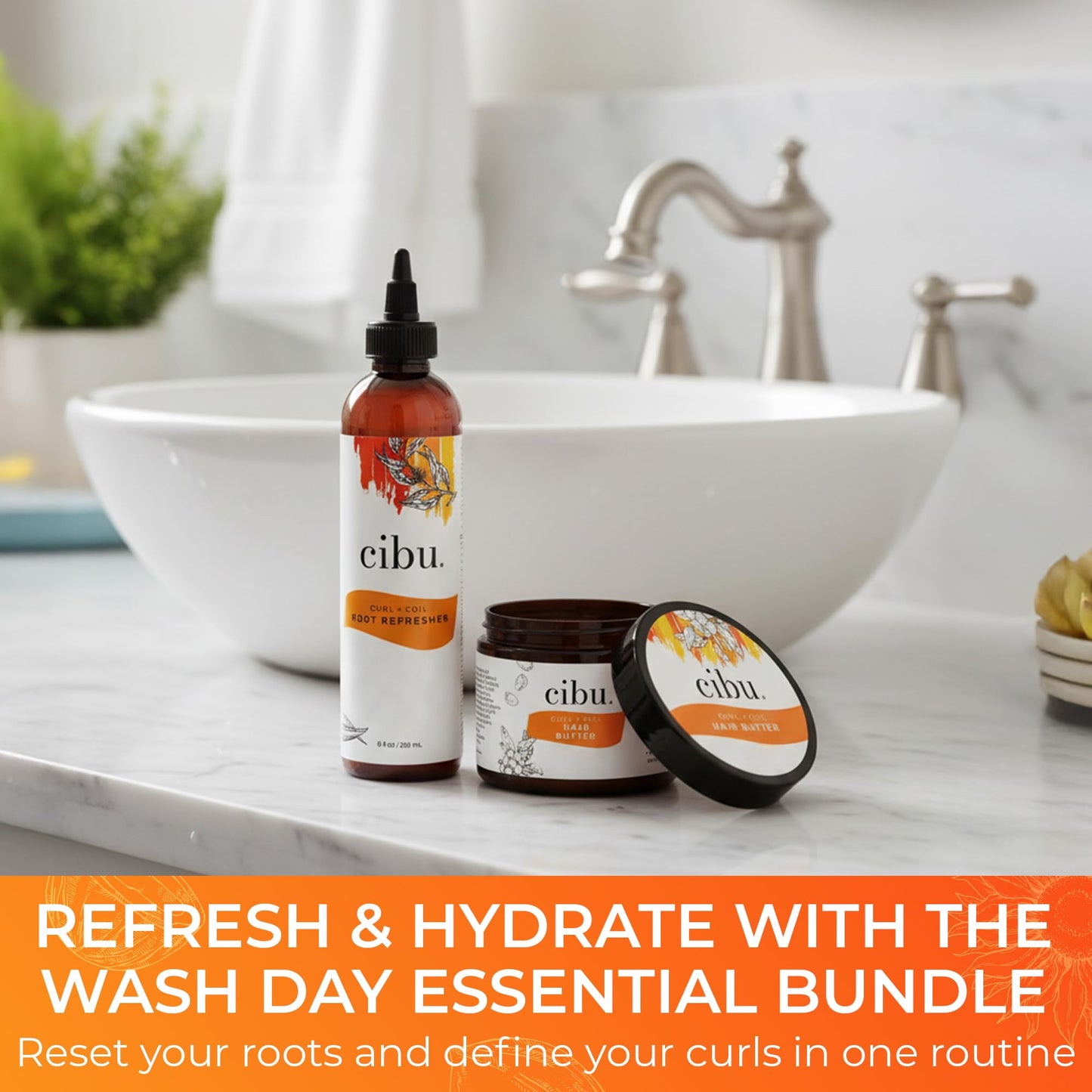 CIBU Wash Day Essentials Bundle Cleanse, Condition & Revitalize Hair
