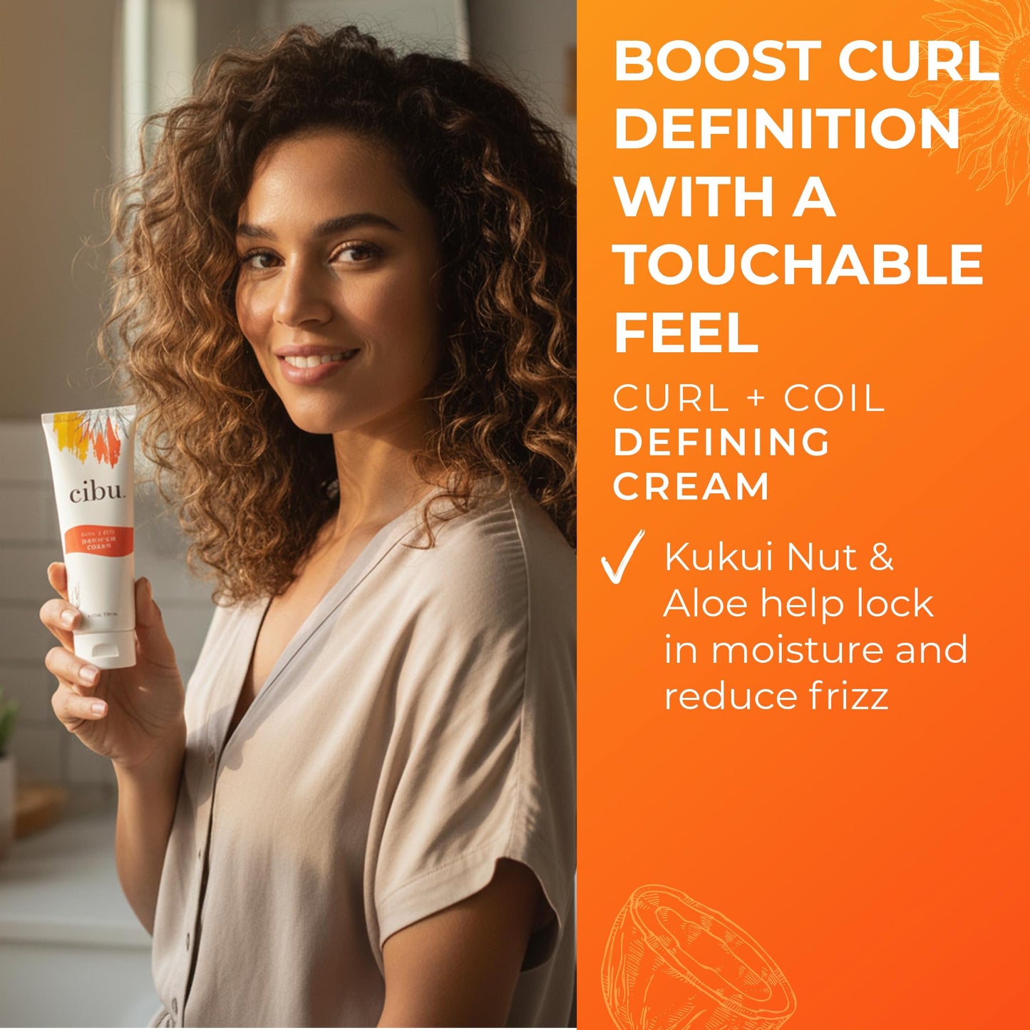 CIBU Starter Set for Curly Hair Define, Moisturize & Control Frizz