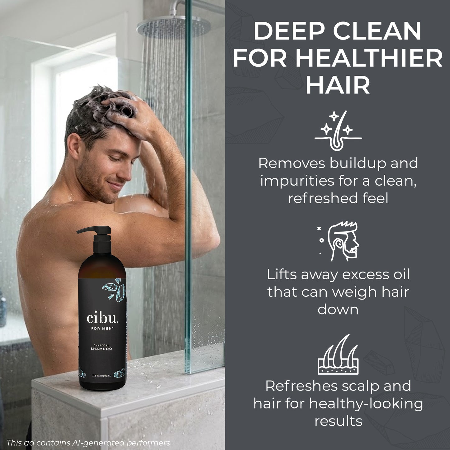 CIBU For Men Charcoal Shampoo Liter