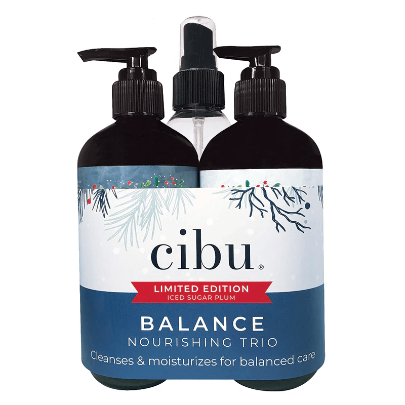 white back ground showing the Balance Nourishing Limited Edition Sugar Plum Trio