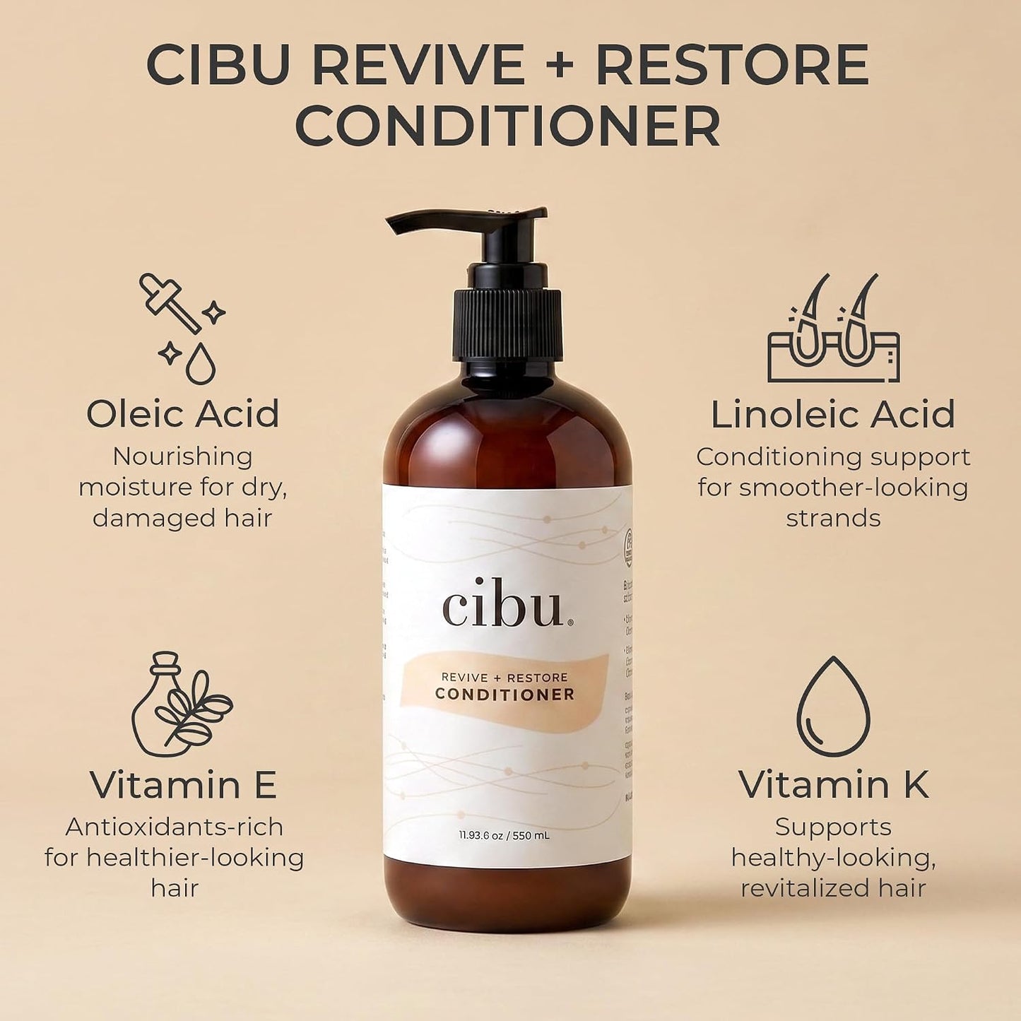 CIBU Revive + Restore Conditioner, 33.8 oz