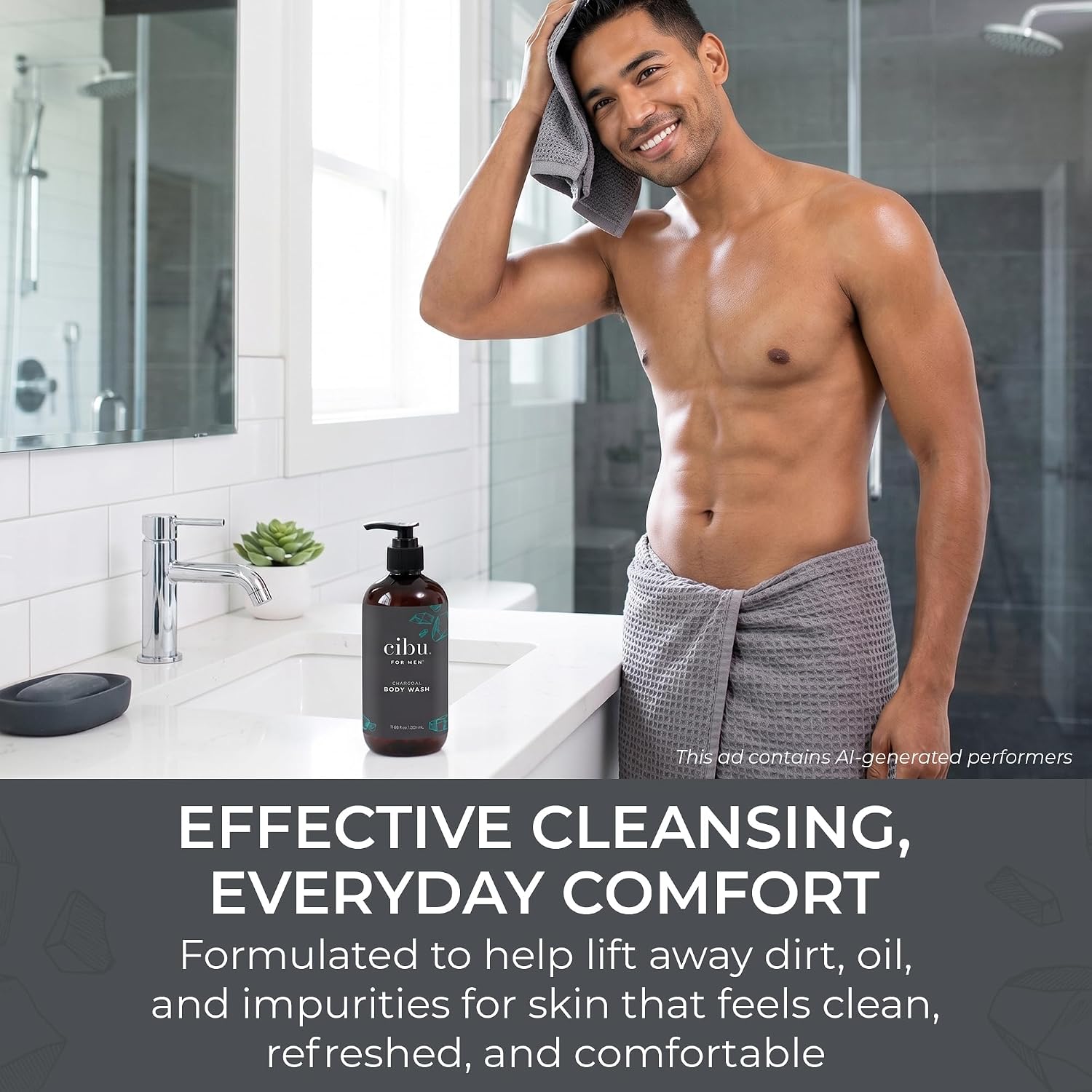 CIBU Men Charcoal Body Wash, 11.83 oz
