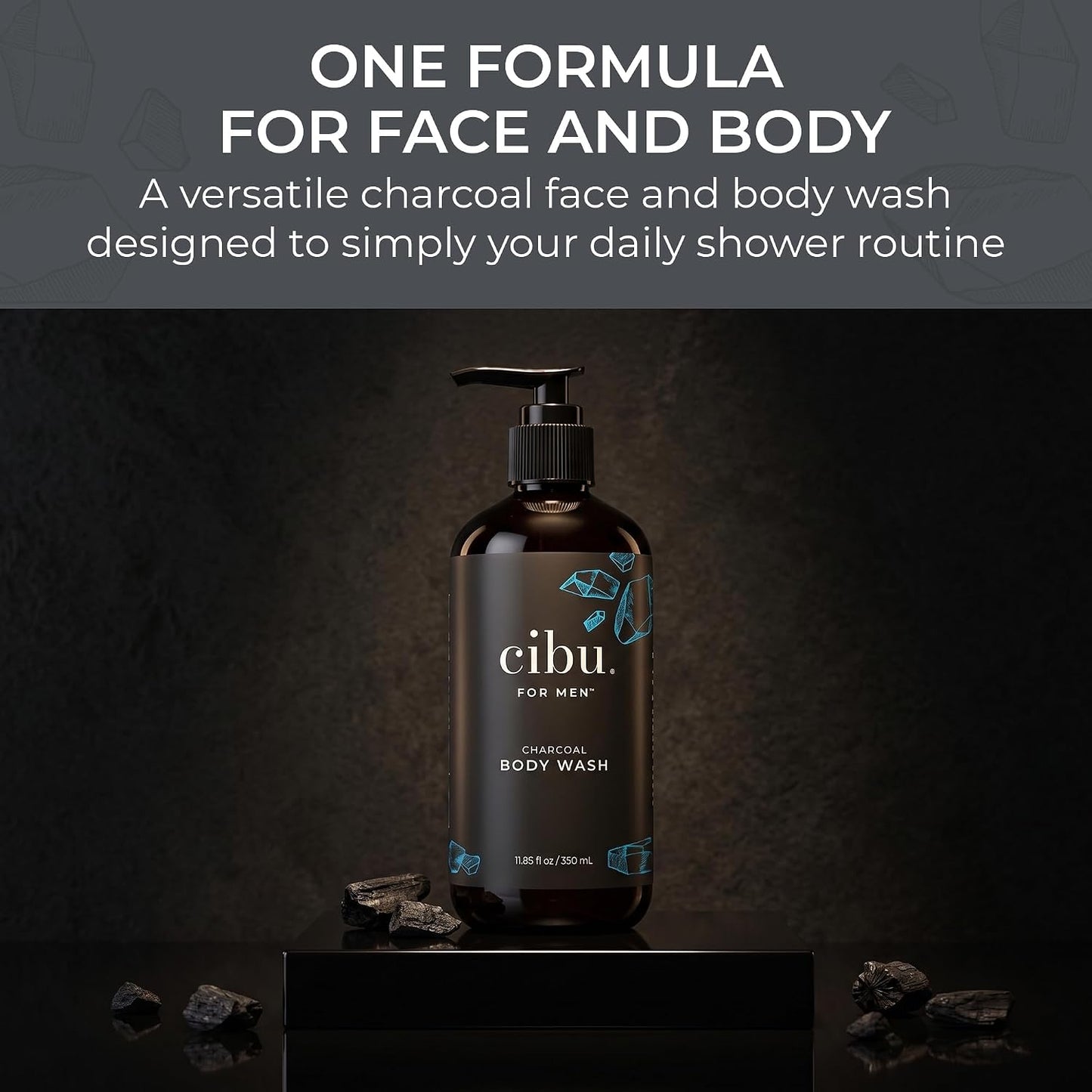 CIBU Men Charcoal Body Wash, 11.83 oz