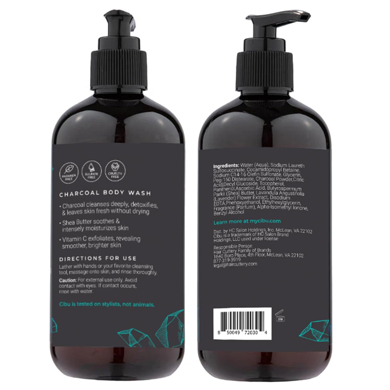 CIBU Men Charcoal Body Wash, 11.83 oz