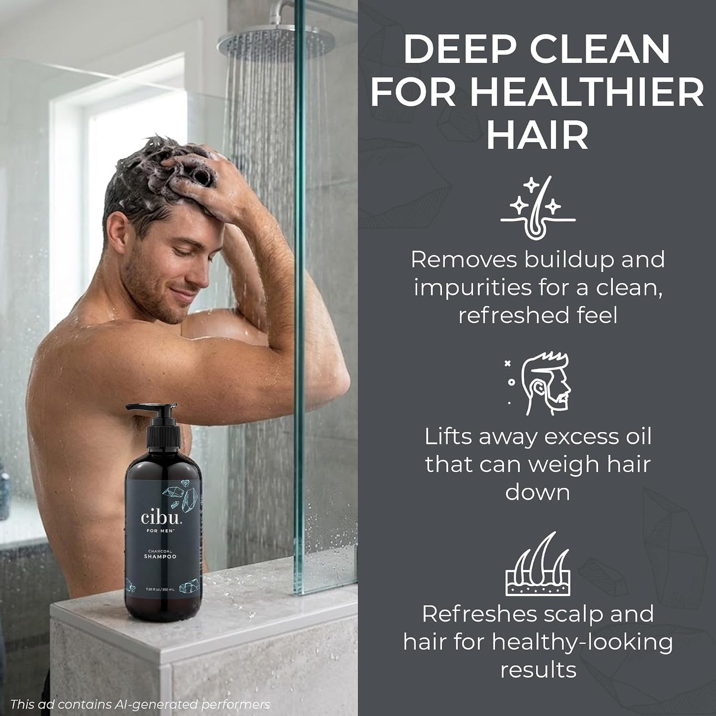 CIBU For Men Charcoal Shampoo, 33.8 oz
