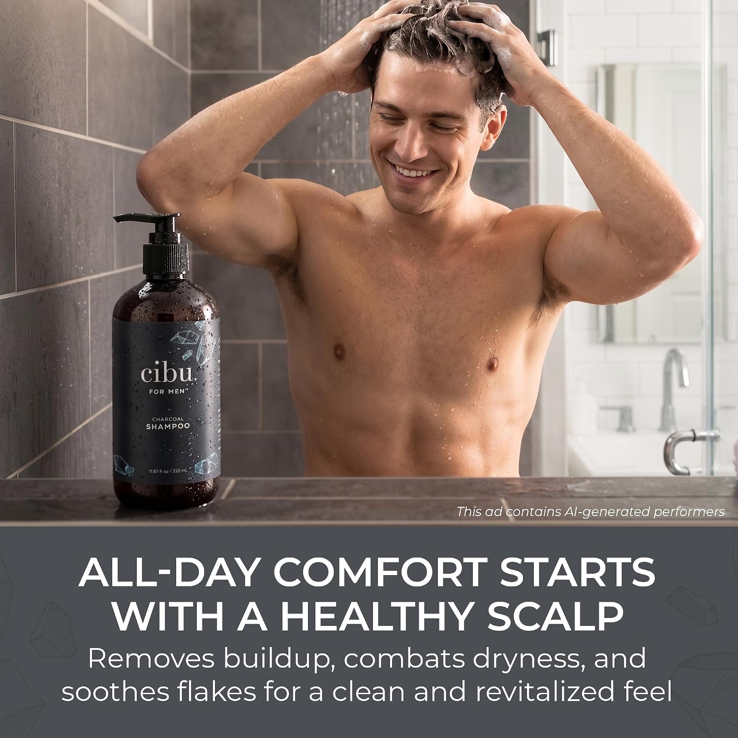 CIBU For Men Charcoal Shampoo, 33.8 oz