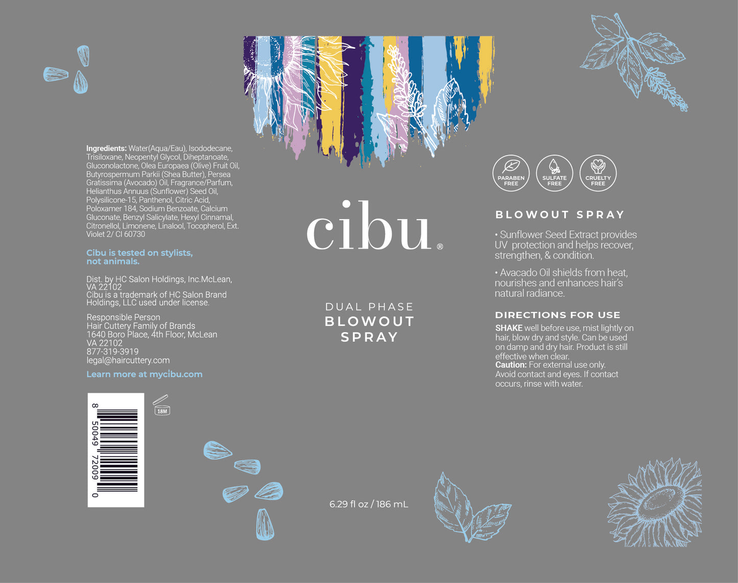 CIBU-DualPhaseBlowout Spray Directions_Ingredients