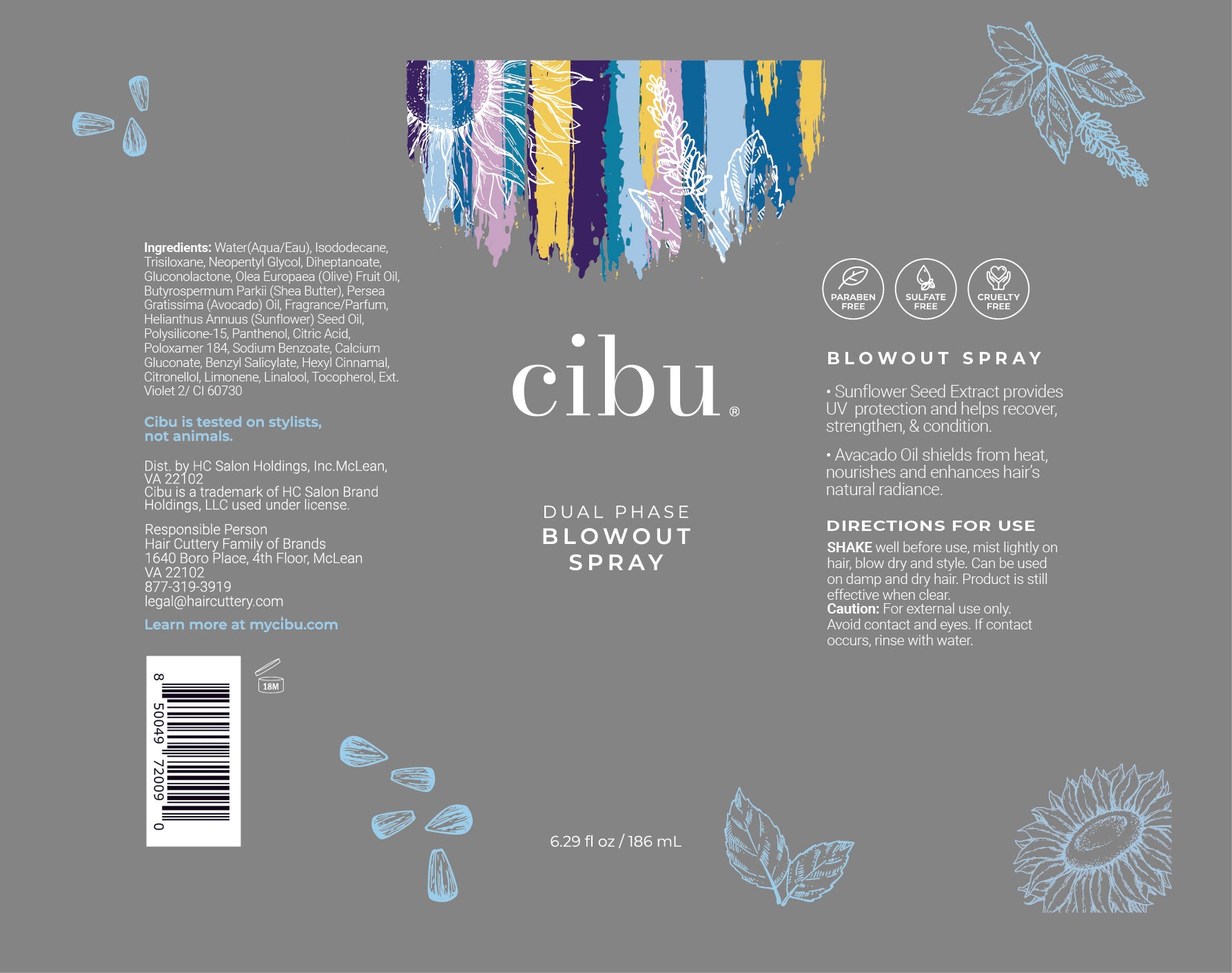 CIBU-DualPhaseBlowout Spray Directions_Ingredients