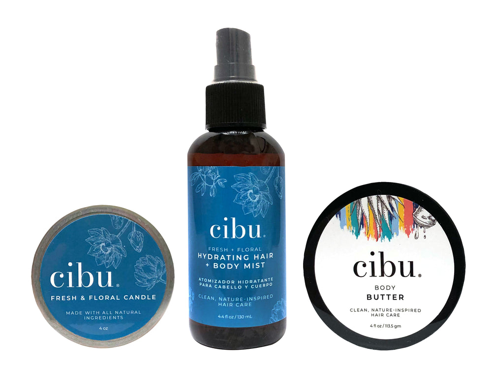 
                  
                    Fresh and Floral Candle, Hydrating Hair + Body Mist, Body Butter
                  
                