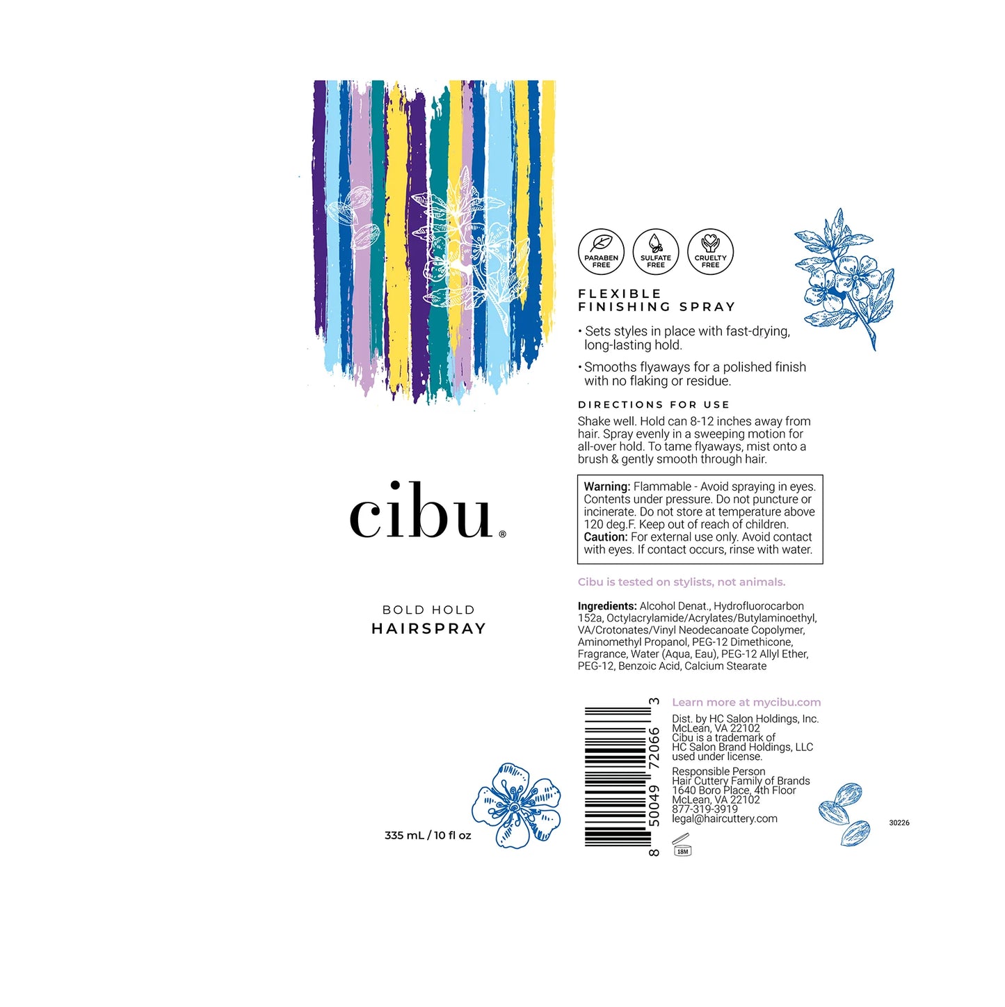 CIBU Bold Hold Hairspray, 10 oz