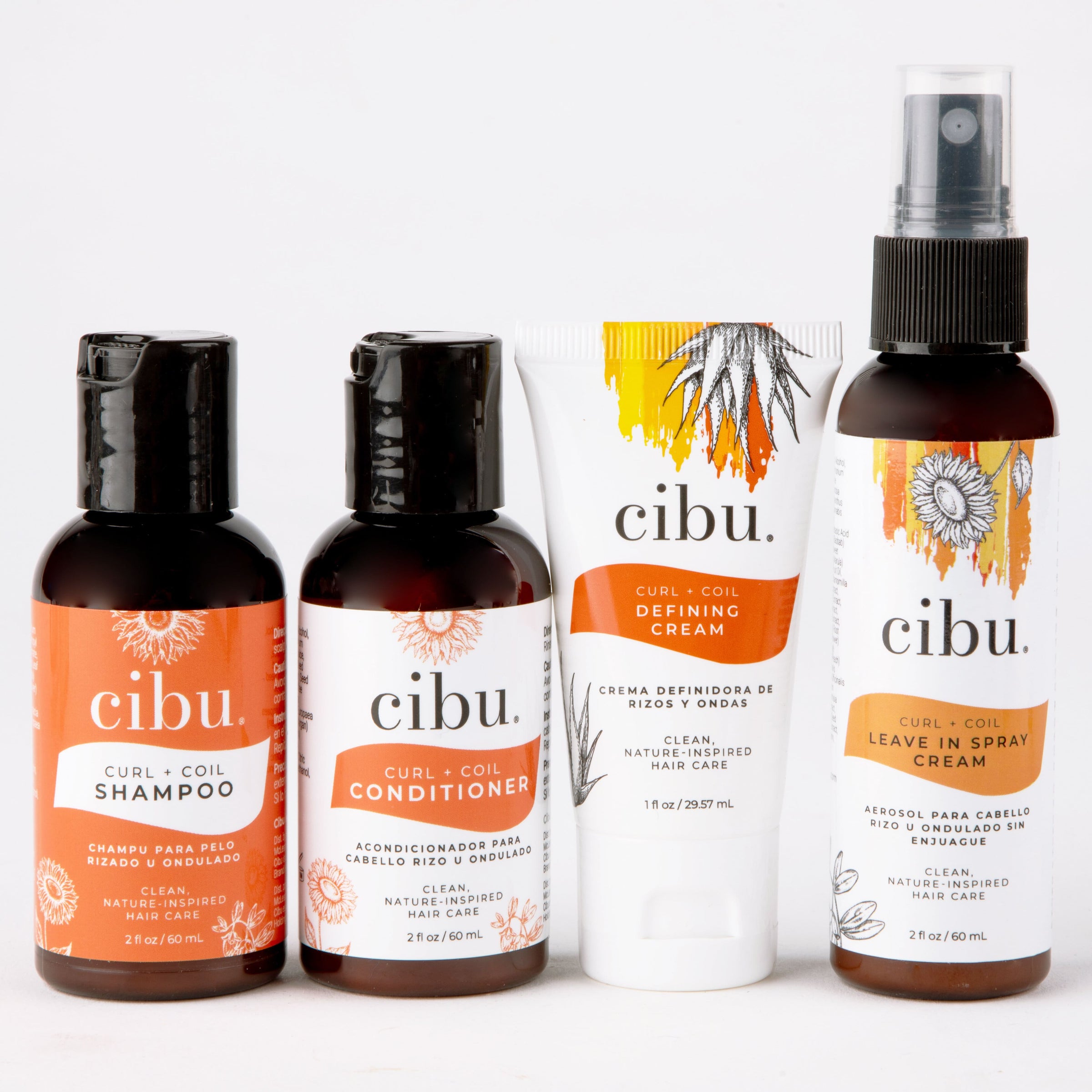 Curl + Coil Shampoo, Curl + Coil Conditioner, Curl + Coil Defining Cream, Curl + Coil Leave In Spray Cream