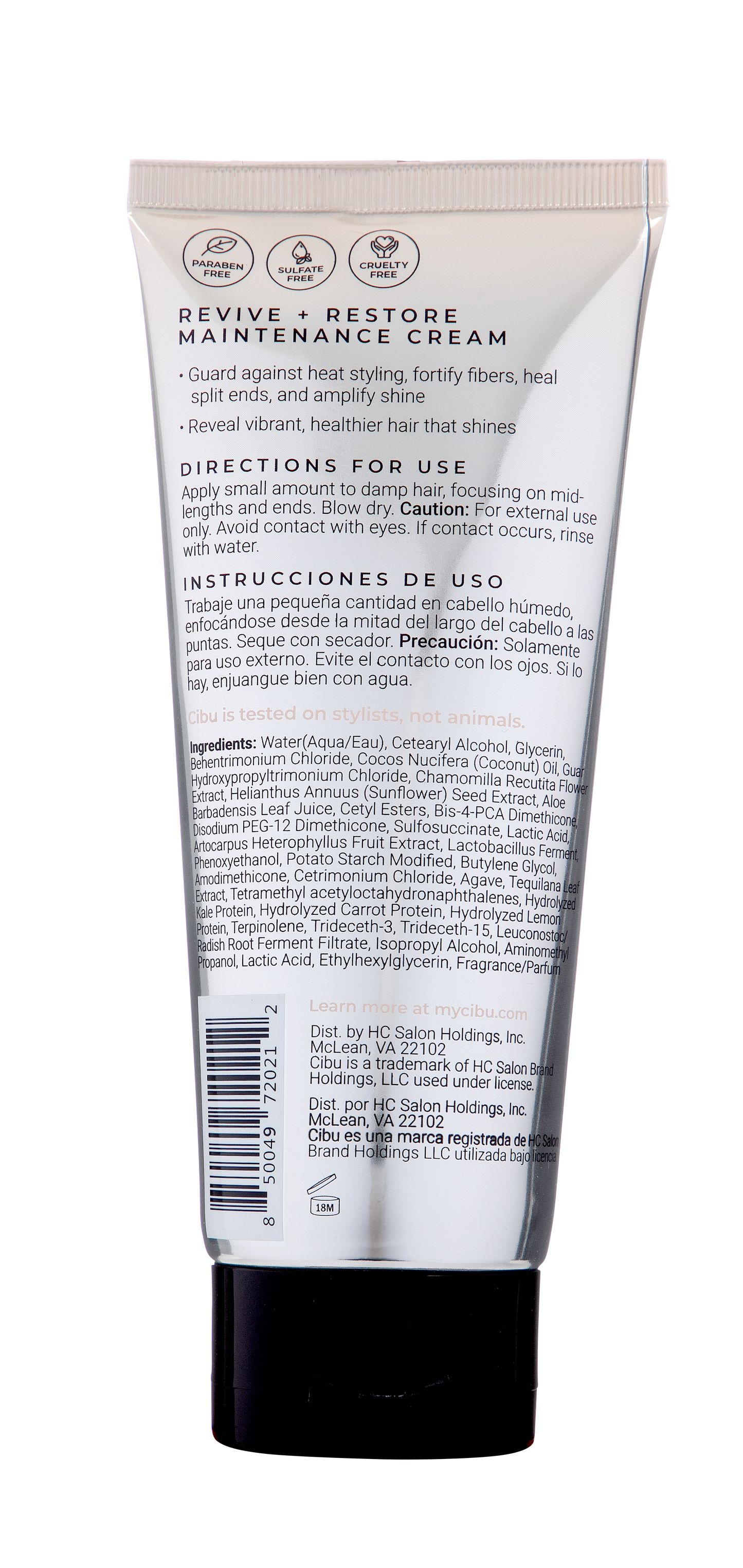 Revive + Restore Maintenance Cream Directions and Ingredient Lists