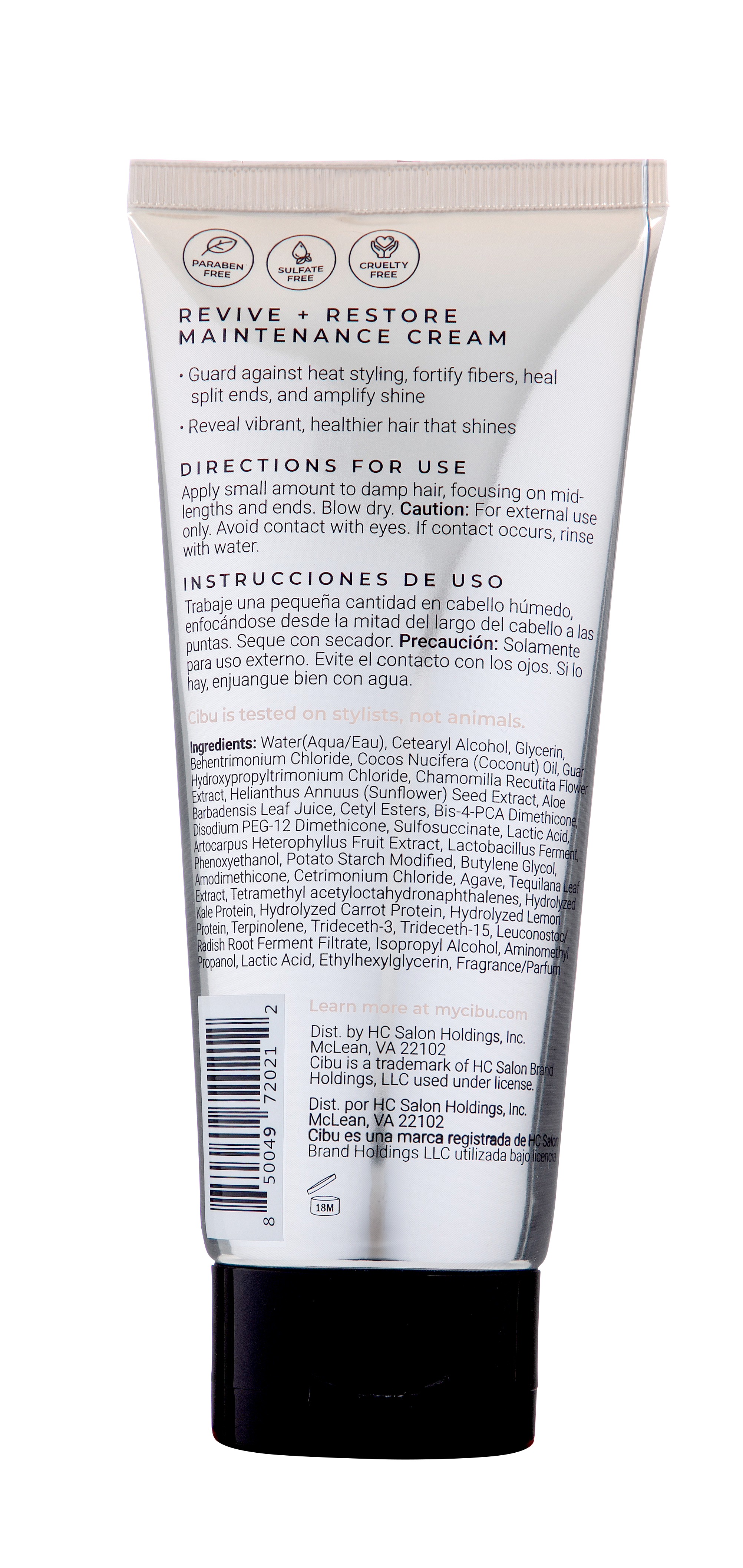 Revive + Restore Maintenance Cream Directions and Ingredient Lists