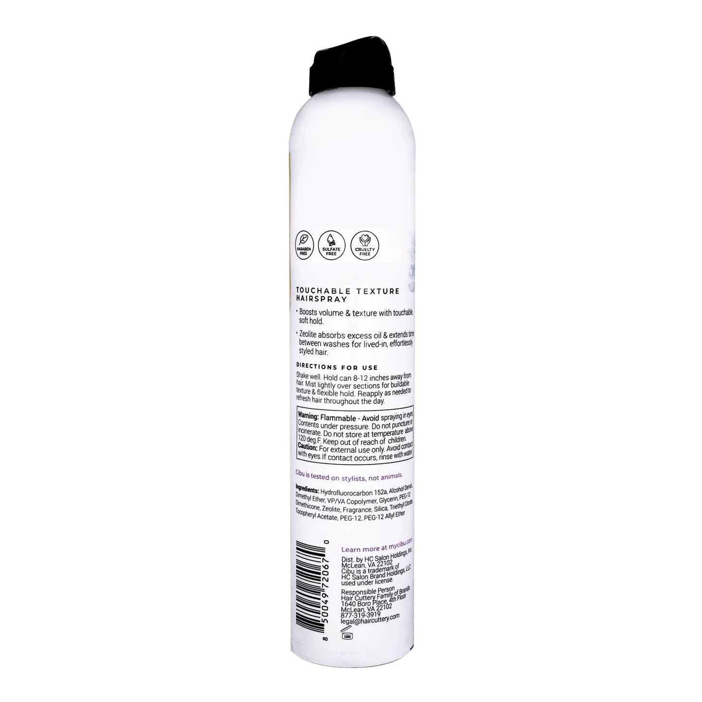 CIBU Touchable Texture Hairspray, 10 oz