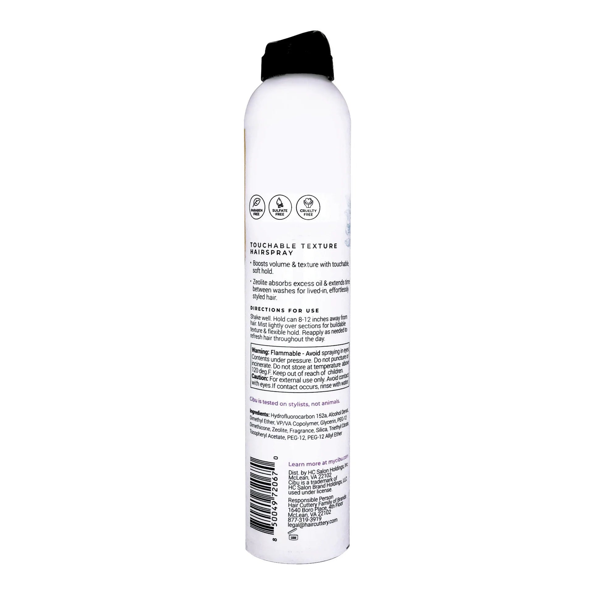 CIBU Touchable Texture Hairspray, 10 oz