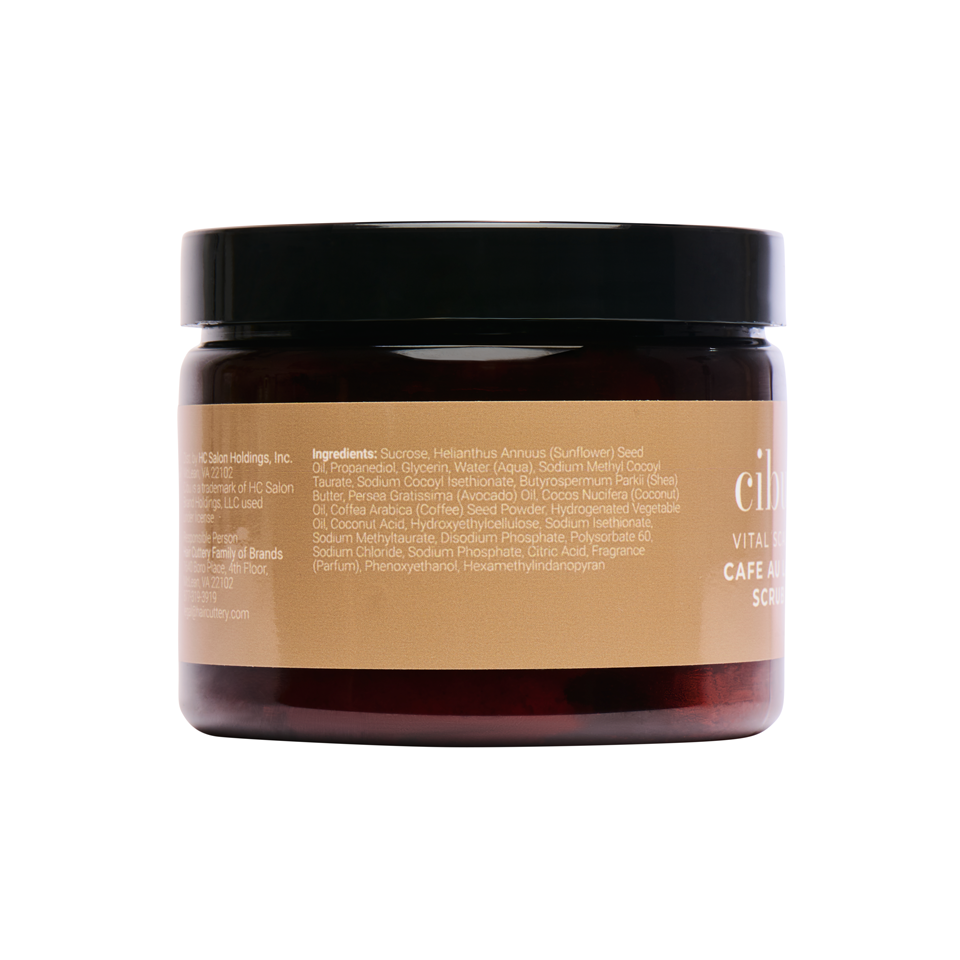 Jar of hair product with a black lid on a white background