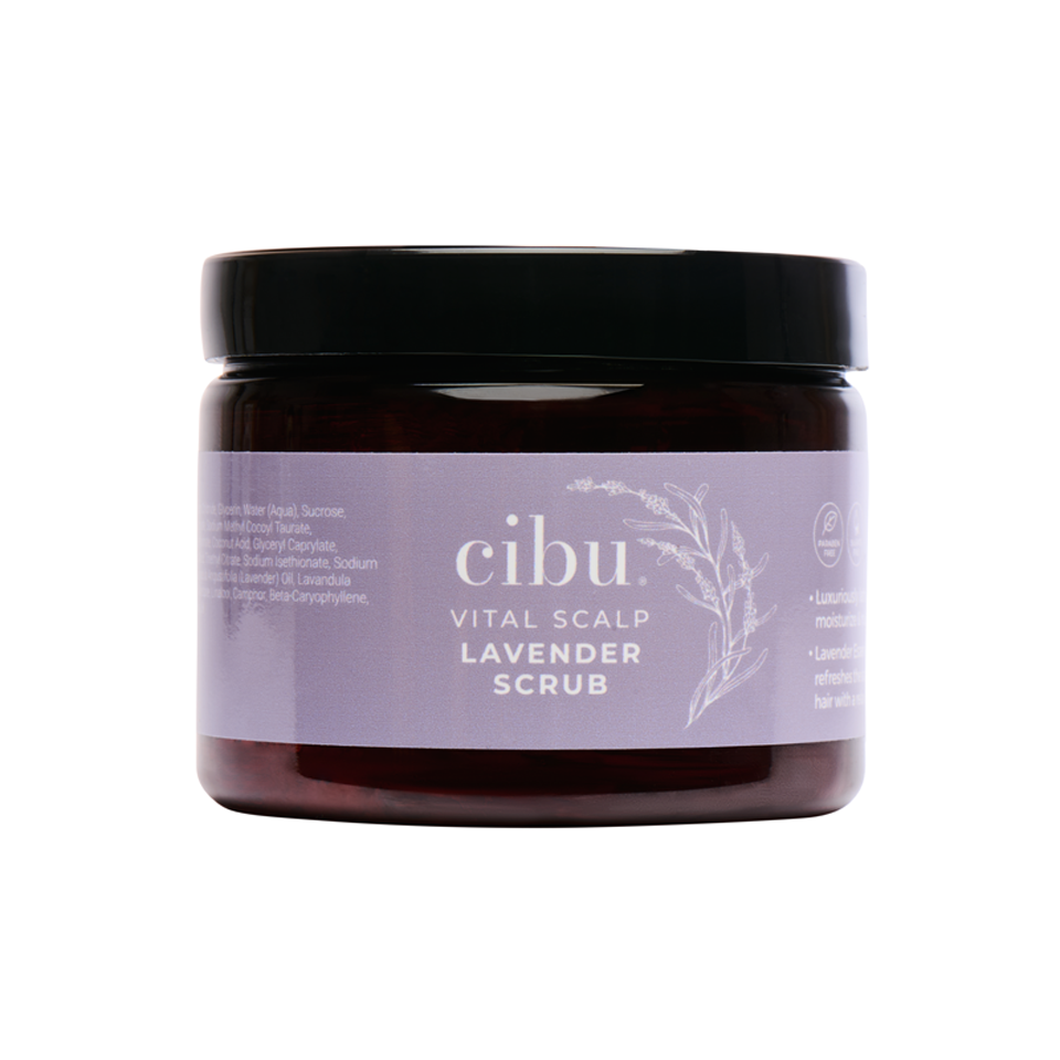 Jar of cibu Vital Scalp Lavender Scrub on a white background