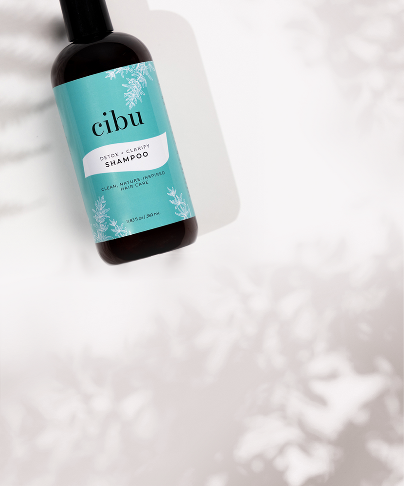 a 12oz bottle of cibu detox + clarify shampoo