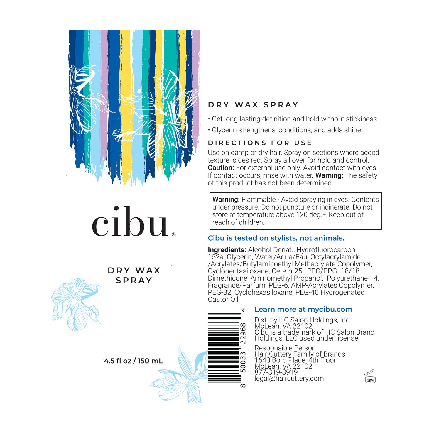 123 
                  
                    cibu Dry Wax Ingredients and Directions
                  
                