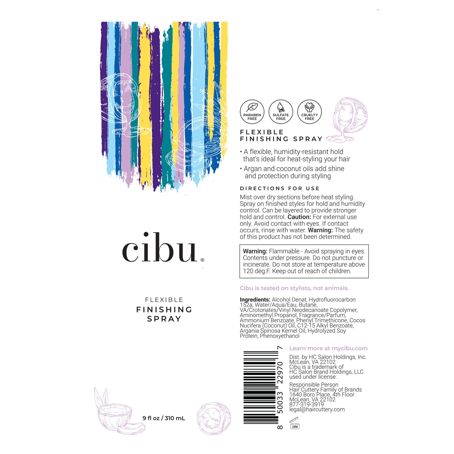 cibu Flexible Finishing Spray Ingredients and Directions